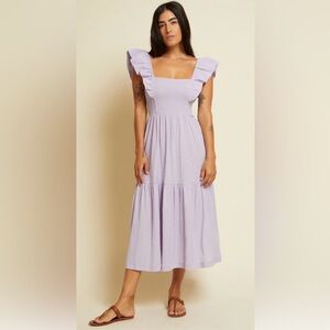 Nation LTD Anthropologie Lavender Provence Smocked Maxi Dress - M